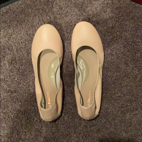 hush puppies nude ballet flats